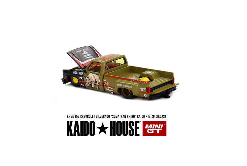 Laad de afbeelding in de Gallery-viewer, Chevrolet SILVERADO SUMATRAN RHINO 1980 MINI GT 1:64
