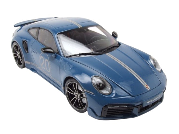 Load image into Gallery viewer, Porsche 911 (992) Turbo S coupe Sport Design 2021 Blue MINICHAMPS 1:18
