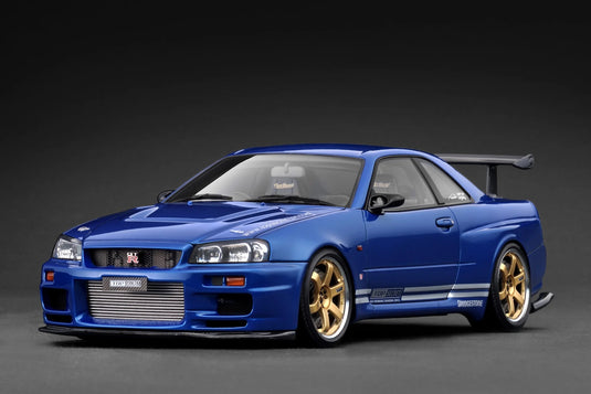 Nissan TOP SECRET 34GT-R (BNR34) Bleu IGNITION MODEL 1:18