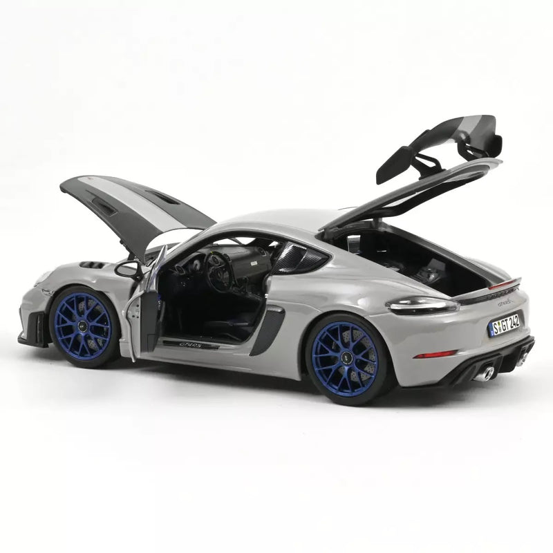 Chargez l'image dans la visionneuse de la galerie, Porsche CAYMAN GT4 RS AVEC KIT WEISSACH 2023 GRIS NOREV 1:18
