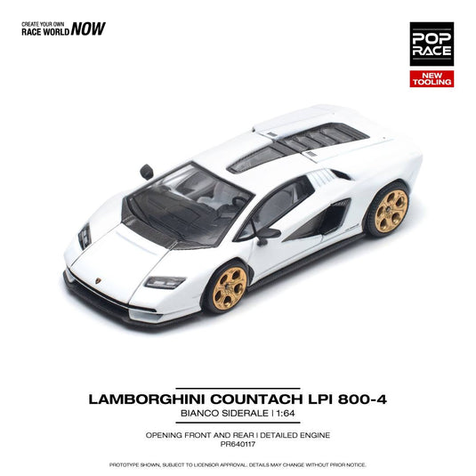 Lamborghini Countach LPI 800-4 White POP RACE 1:64