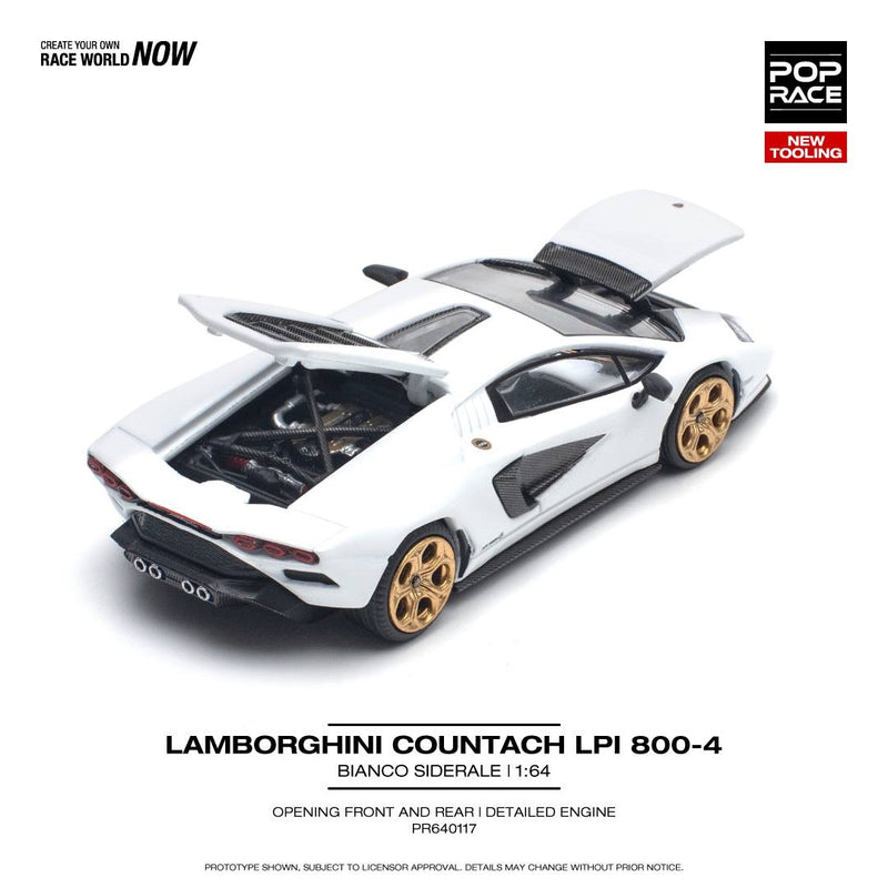 Load image into Gallery viewer, Lamborghini Countach LPI 800-4 White POP RACE 1:64
