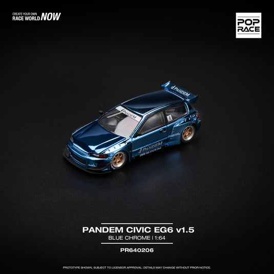 HONDA CIVIC PANDEM EG6 BLEU POP RACE 1:64