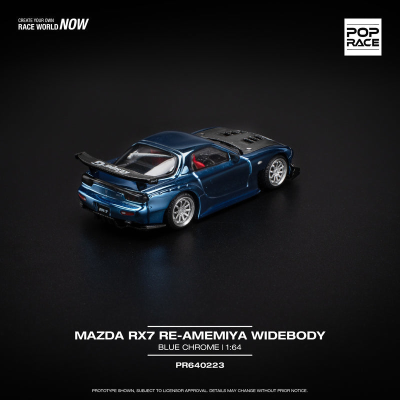Load image into Gallery viewer, MAZDA RX7 RE-AMEMIYA WIDEBODY BLUE POP RACE 1:64
