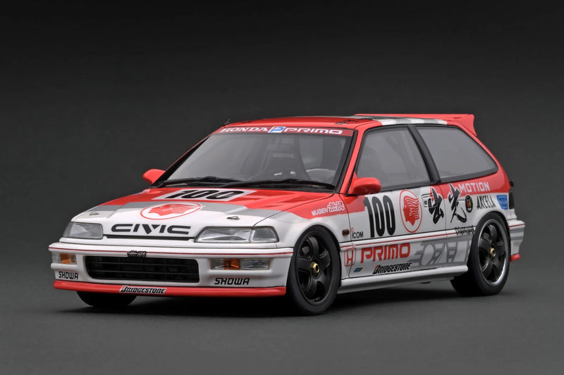 Load image into Gallery viewer, HONDA CIVIC (EF9) SIR WHITE/RED IGNITION MODEL 1:18

