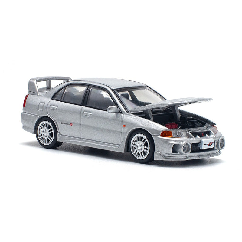 Load image into Gallery viewer, Mitsubishi Lancer Evolution IV Silver POP RACE 1:64
