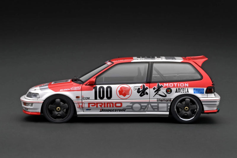 Load image into Gallery viewer, HONDA CIVIC (EF9) SIR WHITE/RED IGNITION MODEL 1:18
