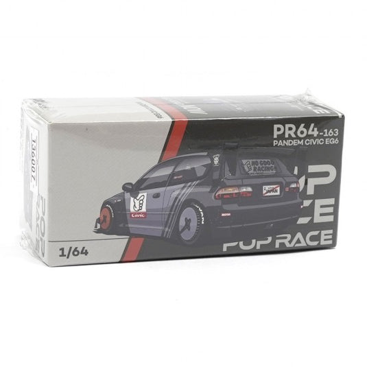 Honda Pandem Civic EG6 *Kanjozoku* Noir/Gris/Rouge POP RACE 1:64