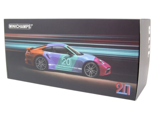 Porsche 911 (992) Turbo S coupe Sport Design 2021 Blue MINICHAMPS 1:18