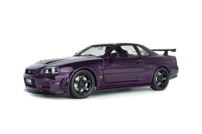 Load image into Gallery viewer, NISSAN SKYLINE (R34) GT-R Z TUNE MIDNIGHT PURPLE 1999 SOLIDO 1:18
