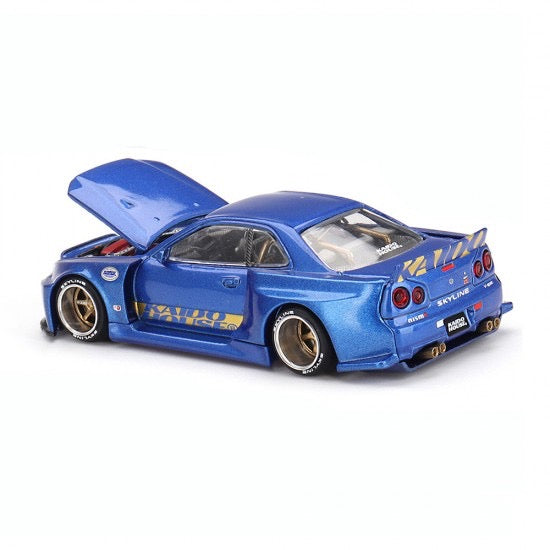 Load image into Gallery viewer, Nissan SKYLINE GT-R (R34) KAIDO*HOUSE (V2 AERO) SHINJUKU V2 1999 MINI GT 1:64
