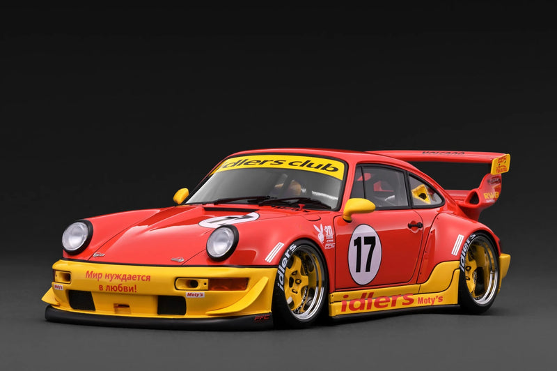 Load image into Gallery viewer, PORSCHE RWB 964 RED/YELLOW IGNITION MODEL 1:18
