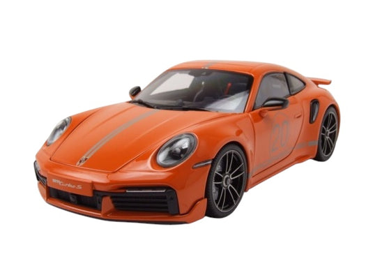 Porsche 911 (992) Turbo S coupé Sport Design 2021 Orange MINICHAMPS 1:18