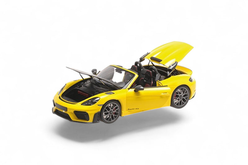 Laad de afbeelding in de Gallery-viewer, Porsche SPYDER RS 2024 GEEL MET WEISSACH PAKKET MINICHAMPS 1:18
