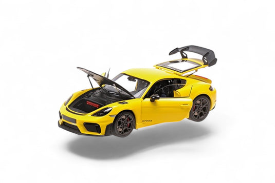 Porsche CAYMAN GT4 RS – 2024 -JAUNE AVEC PACK WEISSACH MINICHAMPS 1:18