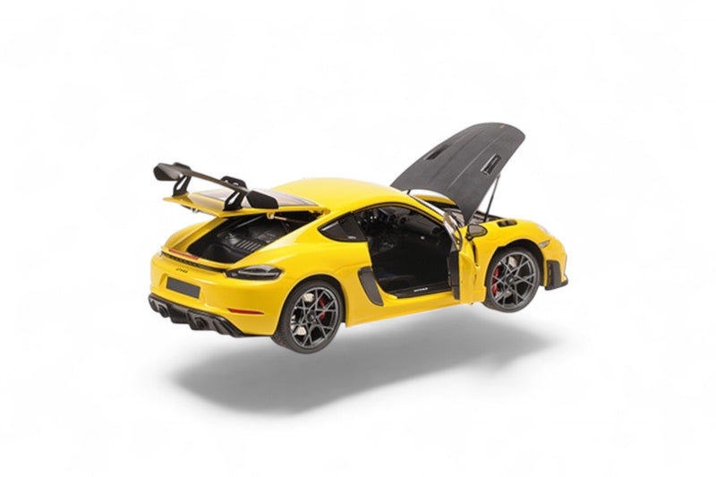 Chargez l'image dans la visionneuse de la galerie, Porsche CAYMAN GT4 RS – 2024 -JAUNE AVEC PACK WEISSACH MINICHAMPS 1:18
