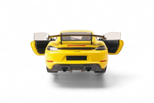 Porsche CAYMAN GT4 RS – 2024 -JAUNE AVEC PACK WEISSACH MINICHAMPS 1:18