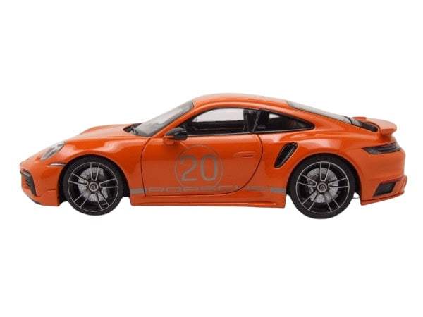 Load image into Gallery viewer, Porsche 911 (992) Turbo S coupe Sport Design 2021 Orange MINICHAMPS 1:18
