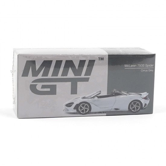 Laad de afbeelding in de Gallery-viewer, McLaren 750S SPIDER CIRRUS GRIJS 2024 (LHD) MINI GT 1:64
