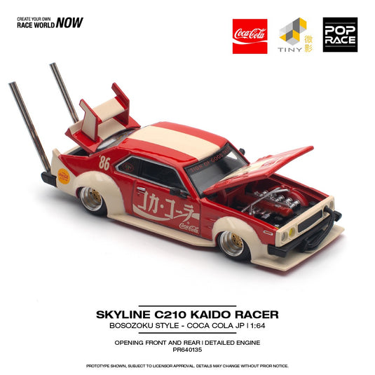 Nissan SKYLINE C210 Kaido Racer *Style Bosozoku* Coca-cola JP Rouge/Blanc POP RACE 1:64