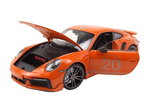 Load image into Gallery viewer, Porsche 911 (992) Turbo S coupe Sport Design 2021 Orange MINICHAMPS 1:18
