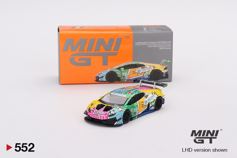 Chargez l'image dans la visionneuse de la galerie, LAMBORGHINI HURACAN GT3 EVO #19 GEAR RACING 2020 IMSA DAYTONA 24H MINI GT 1:64
