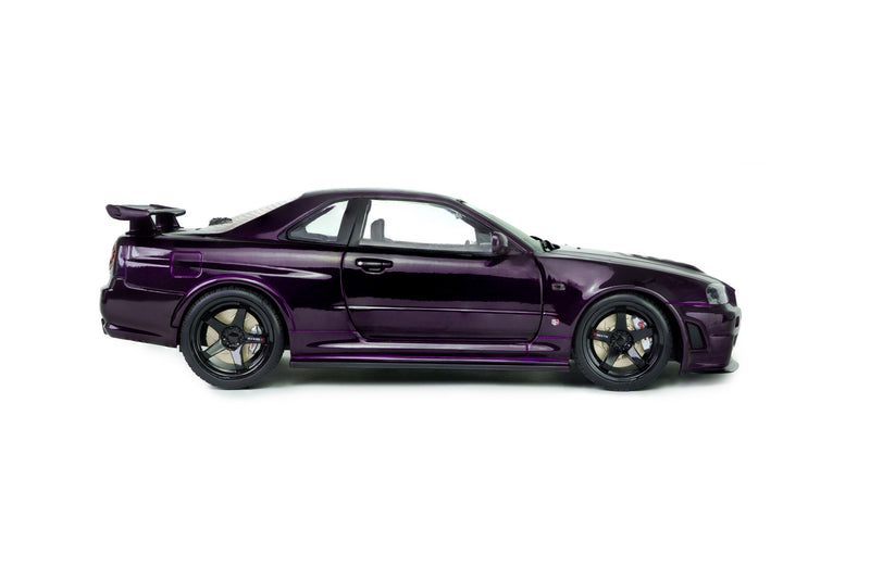Load image into Gallery viewer, NISSAN SKYLINE (R34) GT-R Z TUNE MIDNIGHT PURPLE 1999 SOLIDO 1:18

