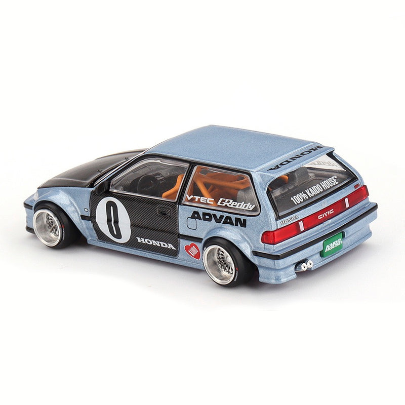 Laad de afbeelding in de Gallery-viewer, Honda CIVIC (EF) ROULETTE V1 1987 MINI GT 1:64
