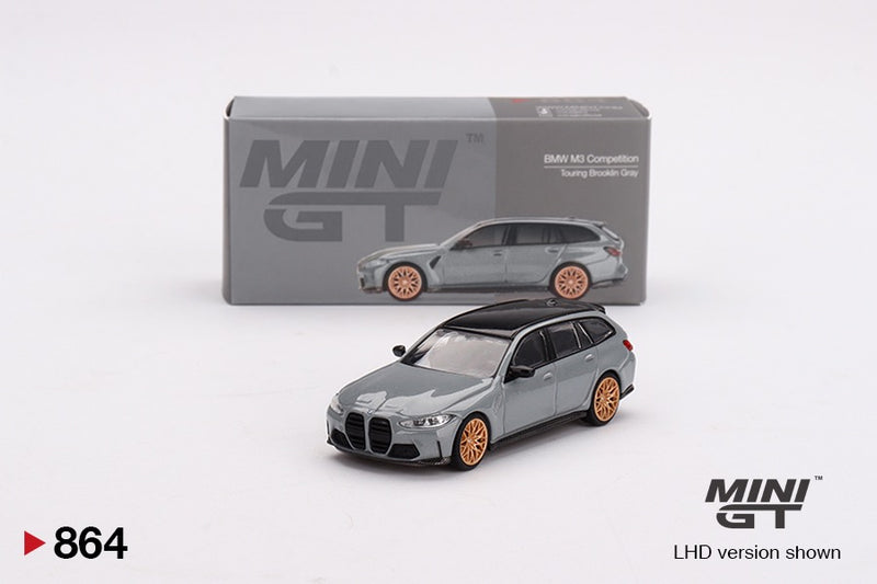 Laad de afbeelding in de Gallery-viewer, Bmw M3 TOURING (G81) COMPETITION BROOKLYN GRIJS 2024 (LHD) MINI GT 1:64
