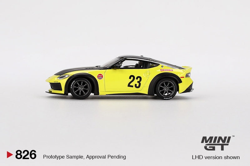 Laad de afbeelding in de Gallery-viewer, Nissan Z LB LB NATION WORKS IKAZUCHI GEEL 2024 (LHD) MINI GT 1:64
