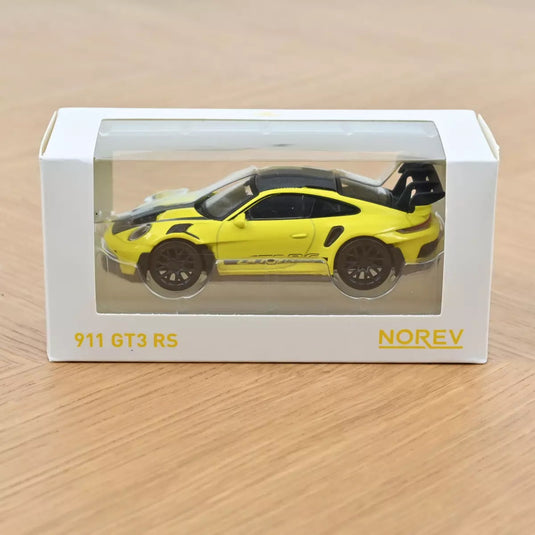 Porsche 911 GT3 RS 2022 Jaune/Noir avec décalcomanies Jet-car noires NOREV 1:43