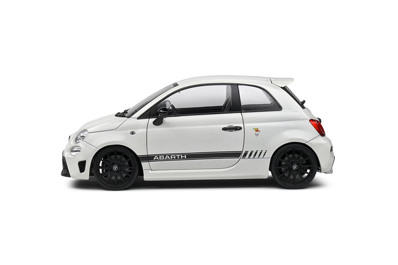 Chargez l&#39;image dans la visionneuse de la galerie, Fiat F595 ABARTH BLANC GLACÉ 2022 SOLIDE 1:18
