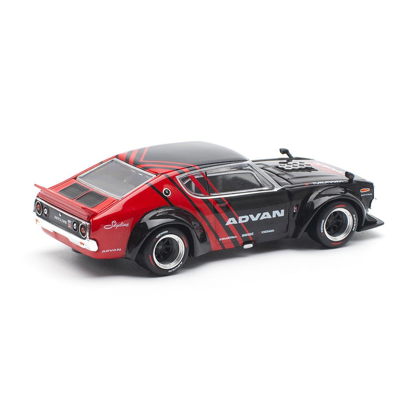 Load image into Gallery viewer, Nissan Skyline GT-R Drift (Kenmeri) Advan Livery Red/Black POP RACE 1:64
