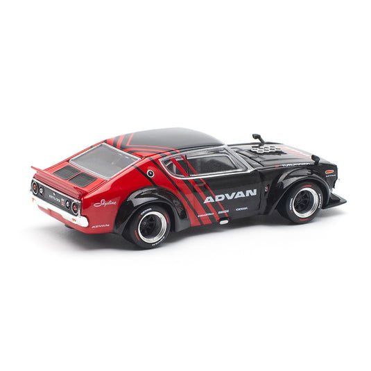 Nissan Skyline GT-R Drift (Kenmeri) Advan Livery Red/Black POP RACE 1:64