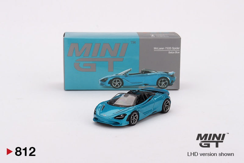 Load image into Gallery viewer, McLaren 750S SPIDER BELIZE BLUE 2024 (LHD) MINI GT 1:64
