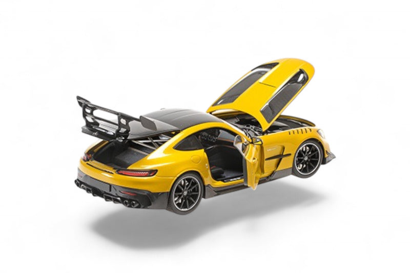Laad de afbeelding in de Gallery-viewer, Mercedes-Benz AMG GT BLACK SERIES 2021 METAALGEEL (SOLARBEAM) MINICHAMPS 1:18

