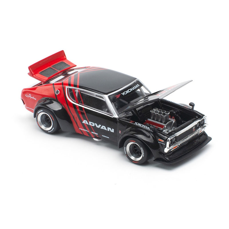 Load image into Gallery viewer, Nissan Skyline GT-R Drift (Kenmeri) Advan Livery Red/Black POP RACE 1:64
