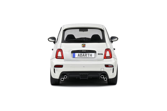 Fiat F595 ABARTH BLANC GLACÉ 2022 SOLIDE 1:18