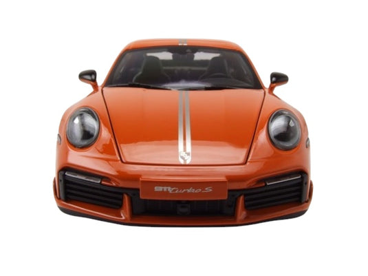 Porsche 911 (992) Turbo S coupe Sport Design 2021 Orange MINICHAMPS 1:18