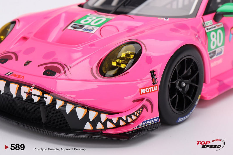 Laad de afbeelding in de Gallery-viewer, Porsche 911 (992) GT3 R #80 AO RACING MICHELIN GT CHALLENGE 2023 TOP SPEED 1:18
