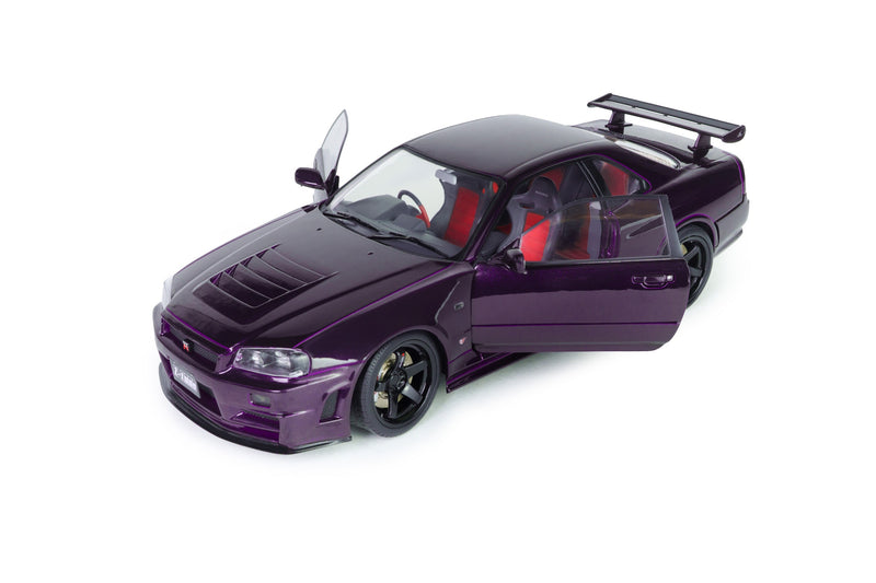 Load image into Gallery viewer, NISSAN SKYLINE (R34) GT-R Z TUNE MIDNIGHT PURPLE 1999 SOLIDO 1:18
