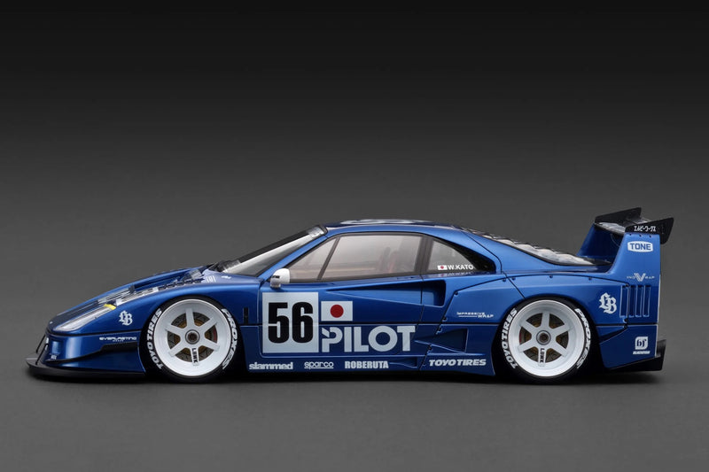Laad de afbeelding in de Gallery-viewer, Ferrari LB-WORKS 40 Blauw/Wit IGNITION MODEL 1:18
