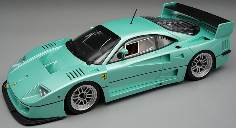 Chargez l&#39;image dans la visionneuse de la galerie, Ferrari F40 LM VERSION PRESSE 1996 Turquoise (ÉDITION LIMITÉE Nr.40/40 Avec base en cuir &amp; Case ) TECNOMODEL 1:18
