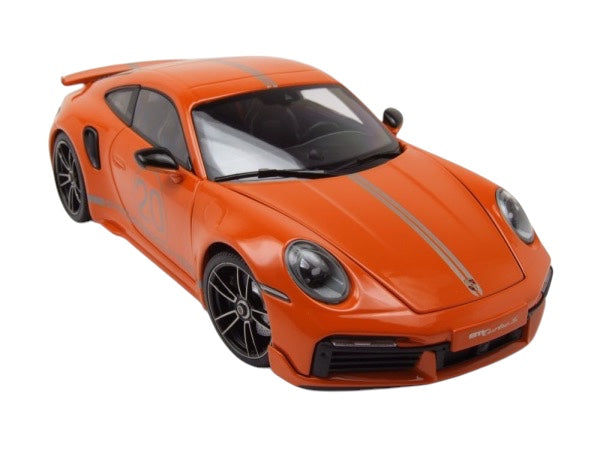 Load image into Gallery viewer, Porsche 911 (992) Turbo S coupe Sport Design 2021 Orange MINICHAMPS 1:18
