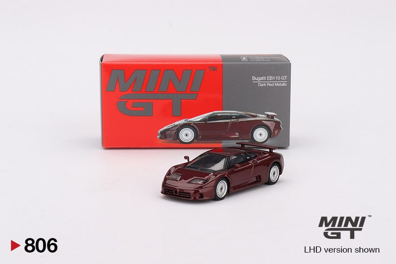 Load image into Gallery viewer, Bugatti EB110 GT DARK RED METALLIC 1995 (LHD) MINI GT 1:64
