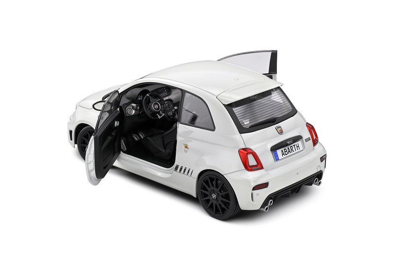 Chargez l&#39;image dans la visionneuse de la galerie, Fiat F595 ABARTH BLANC GLACÉ 2022 SOLIDE 1:18
