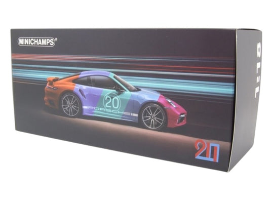 Porsche 911 (992) Turbo S coupe Sport Design 2021 Orange MINICHAMPS 1:18