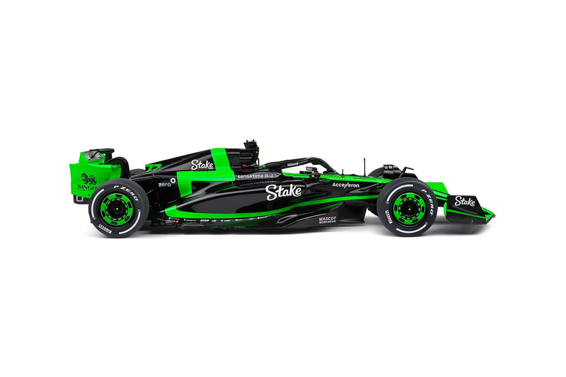 Chargez l&#39;image dans la visionneuse de la galerie, Kick SAUBER C44 SHOWCAR VERSION NOIR / VERT 2024 SOLIDO 1:18
