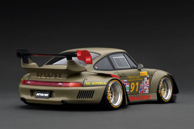 Load image into Gallery viewer, Porsche RWB 993 Khaki IGNITION MODEL 1:18
