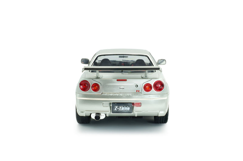Laad de afbeelding in de Gallery-viewer, NISSAN SKYLINE (R34) GT-R Z TUNE ZILVER 1999 SOLIDO 1:18
